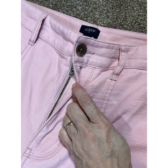 J. Crew Women’s Cotton Pants High Rise Pink Garment-Dyed Foundry Size 12 - Picture 9 of 15